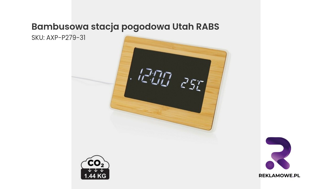 Bambusowa stacja pogodowa Utah RABS na biurko