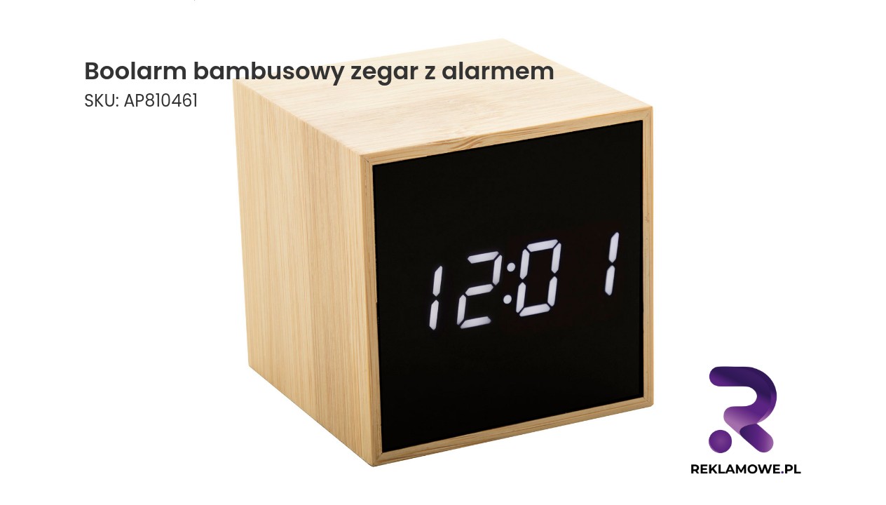 Boolarm bambusowy zegar z alarmem Boolarm bambusowy zegar z alarmem