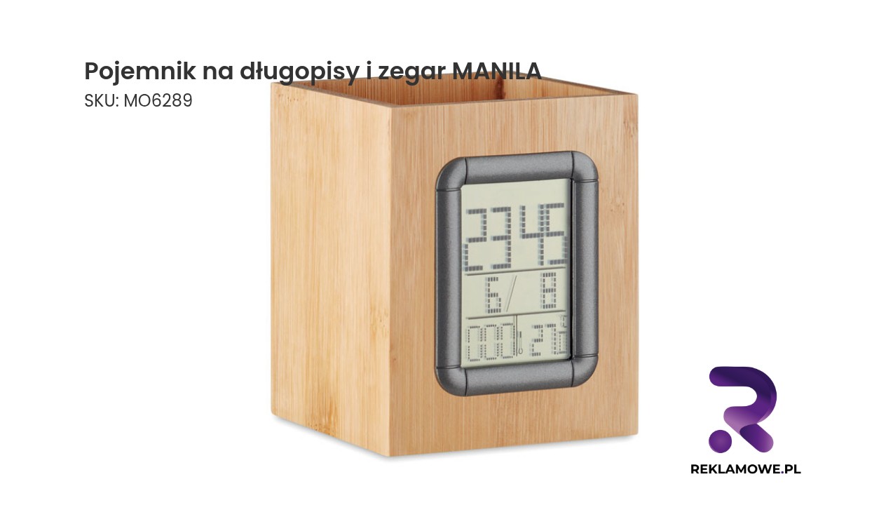 Pojemnik na długopisy i zegar MANILA Pojemnik na długopisy z zegarem MANILA