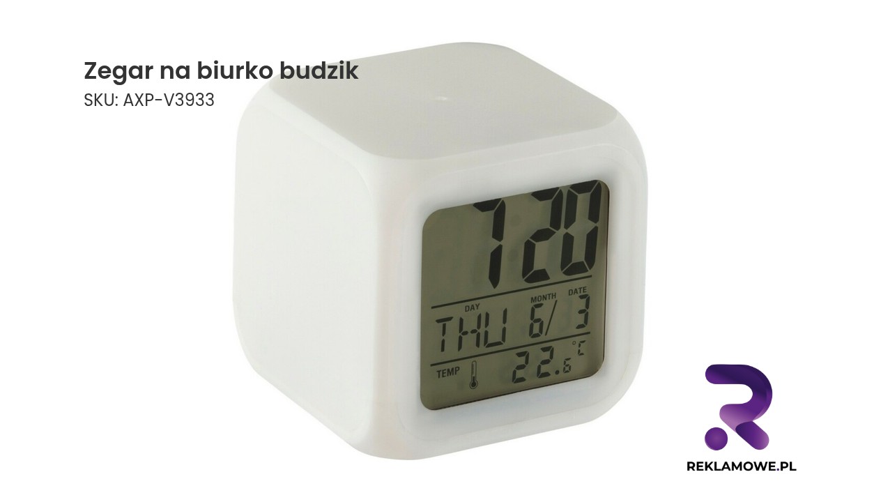 Zegar na biurko, budzik Stylowy zegar na biurko z funkcją budzika