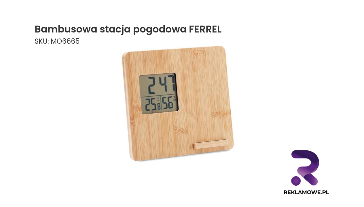 Ekologiczna bambusowa stacja pogodowa marki FERREL