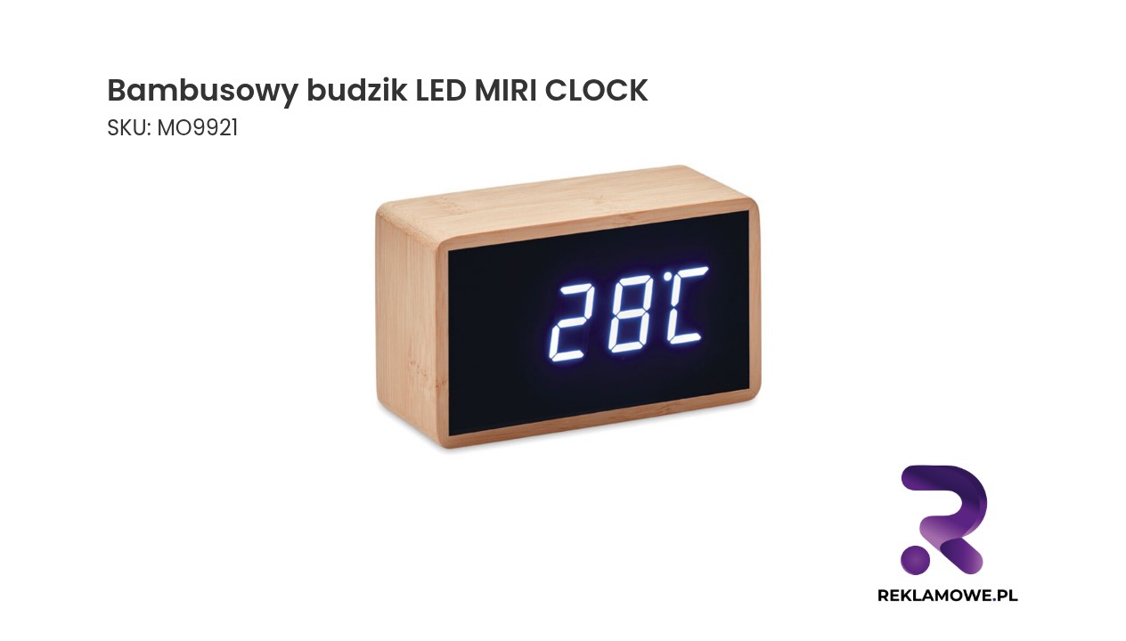 Bambusowy budzik LED MIRI CLOCK