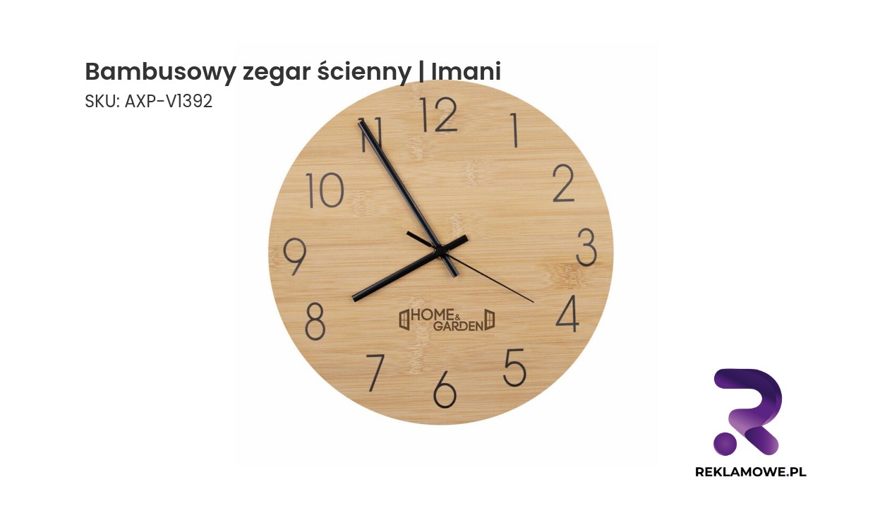 Bambusowy zegar ścienny | Imani Bambusowy zegar ścienny Imani – naturalny zegar ścienny z bambusa