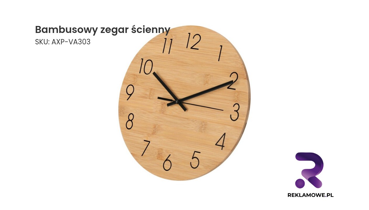 Bambusowy zegar ścienny Bambusowy zegar ścienny w naturalnym stylu