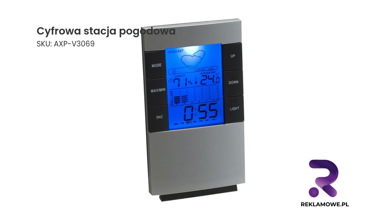 Cyfrowa stacja pogodowa Cyfrowa stacja pogodowa wyświetlająca temperaturę i wilgotność