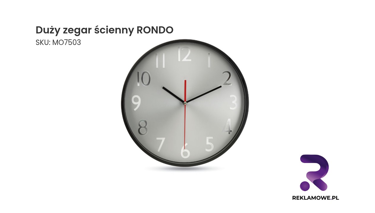 Duży zegar ścienny RONDO w minimalistycznym stylu