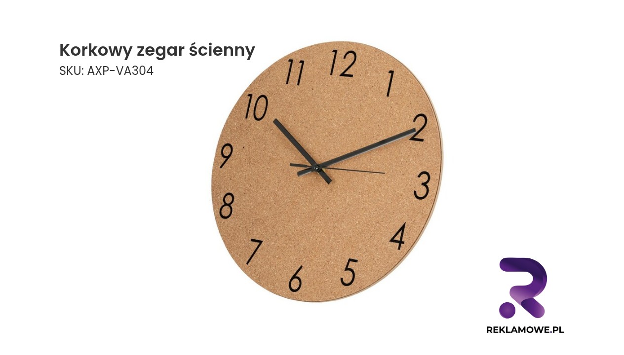 Korkowy zegar ścienny w nowoczesnym stylu