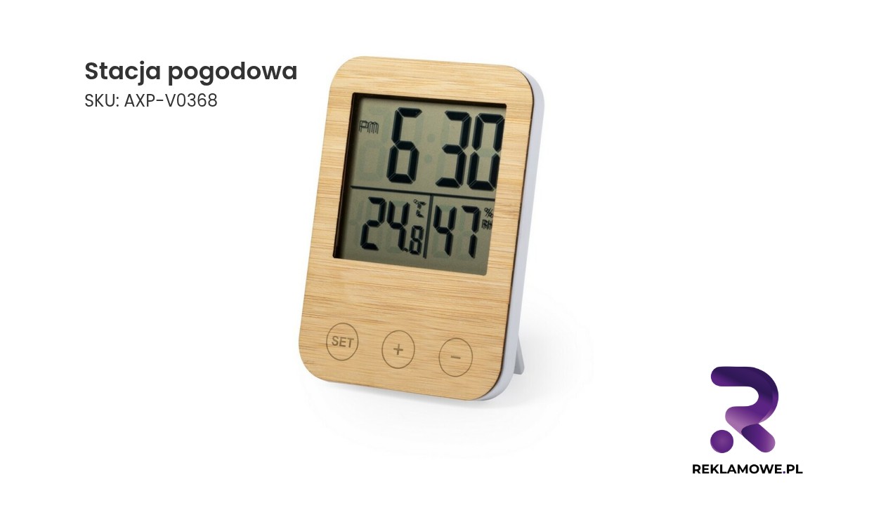Nowoczesna stacja pogodowa na tle białego stołu