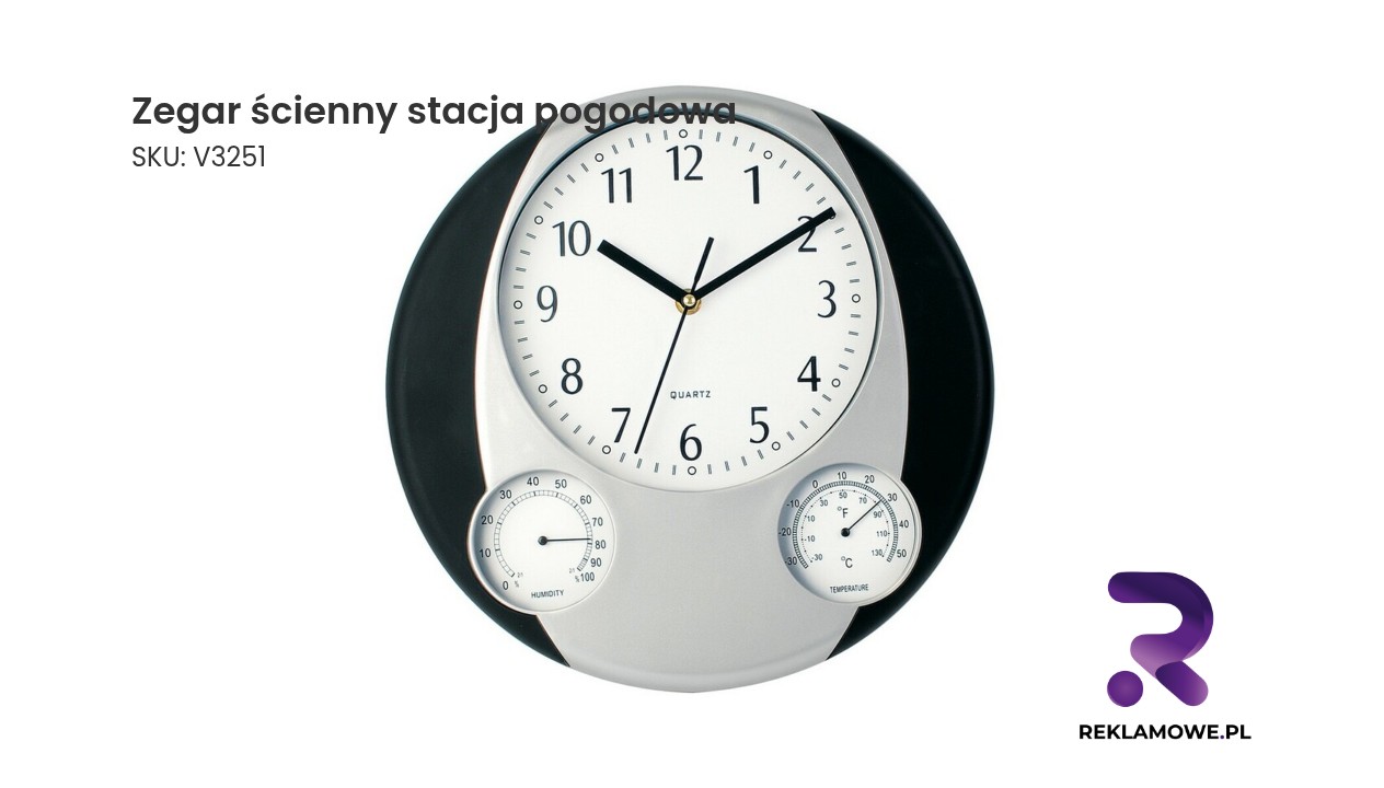 Zegar ścienny z funkcją stacji pogodowej