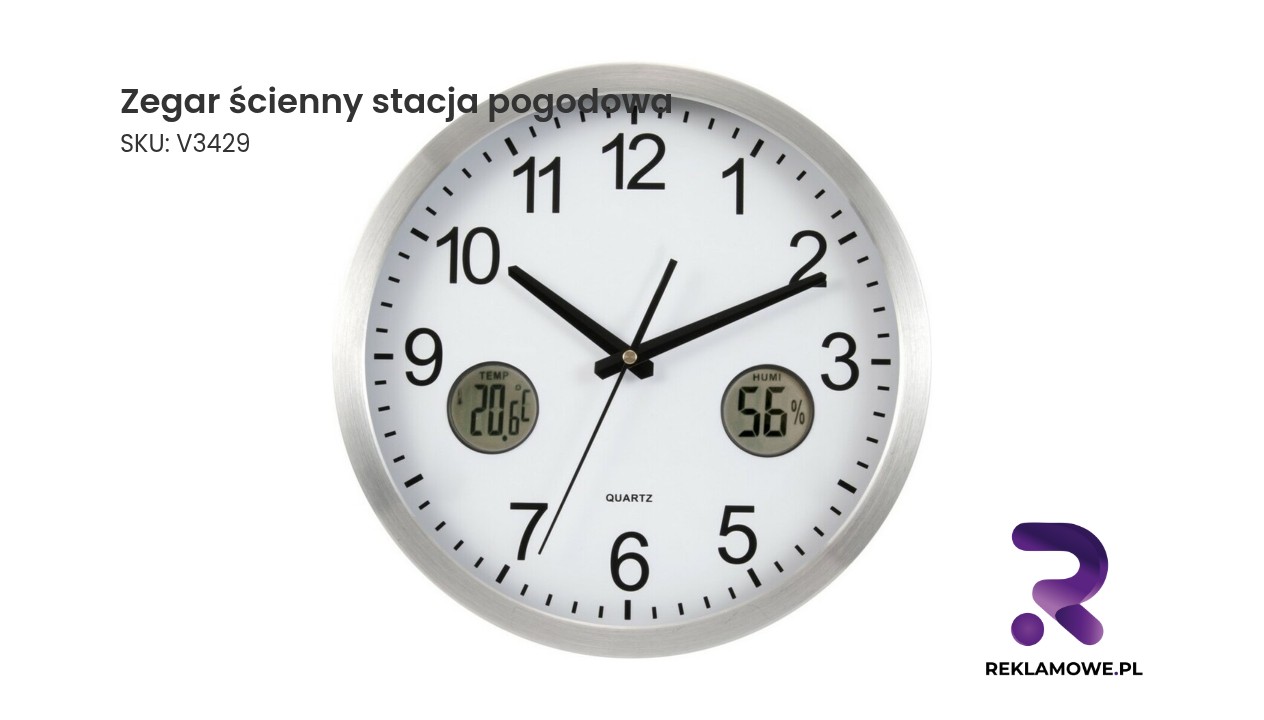 Zegar ścienny z funkcją stacji pogodowej