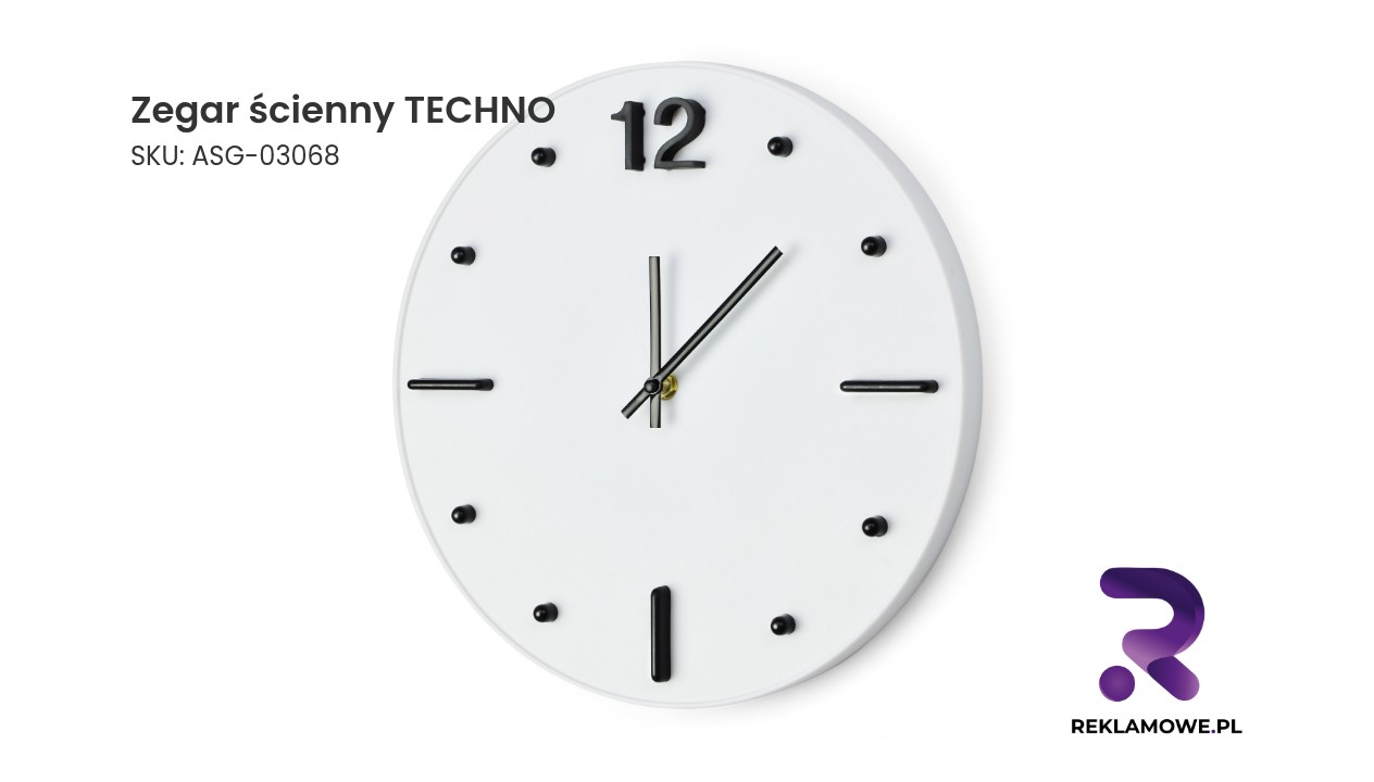 Zegar ścienny TECHNO – nowoczesny zegar do salonu, biura lub kuchni